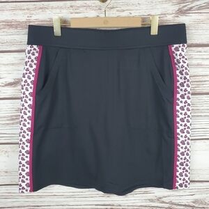 Belyn Key Womens Medium Black/White/Purple Floral Mia Golf Skort Skirt Shorts